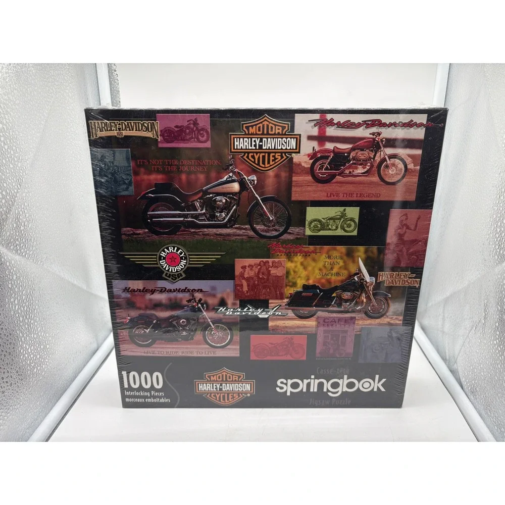 Vintage Harley-Davidson Springbok 1000 Piece Jigsaw Puzzle Sealed Collage 2001